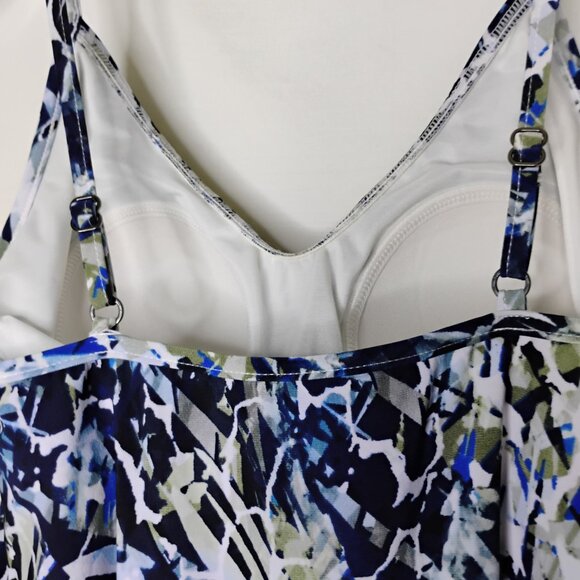 Magicsuit Miraclesuit Tankini Top Tiers Ruffles Flattering Blue Black Print 10 - Picture 5 of 14